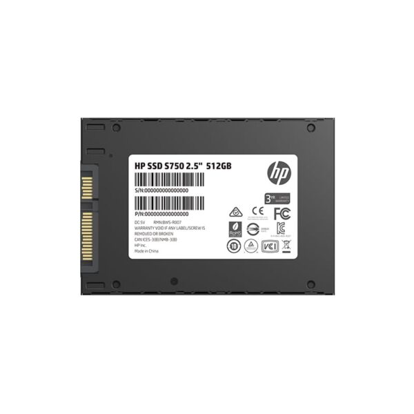 HP S750 3D NAND 512GB Internal PC SSD - SATA III Gb/s, 2.5", Up to 560 MB/s - 16L53AA#ACJ - Image 5