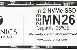 ZEBRONICS ZEB-MN26 256GB M.2 NVMe Solid State Drive (SSD), with 1900MB/s Read Speed, PCIe Gen 3.0, Next Level Performance, Ultra Low Power Consumption, Thermal Management and Silent Operation.