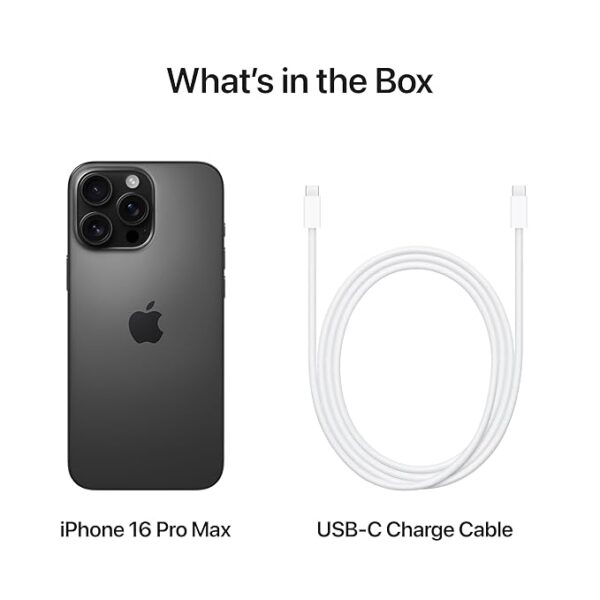 iPhone 16 Pro Max 1 TB: 5G Mobile Phone with Camera Control, 4K 120 fps Dolby Vision and a Huge Leap in Battery Life. Works with AirPods; Black Titanium - Image 6