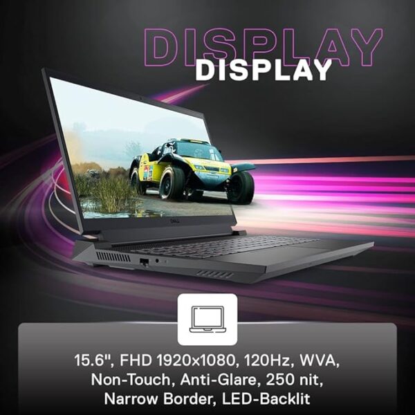 Dell {Smartchoice} G15-5530 Core i5-13450HX| NVIDIA RTX 3050, 6GB (16GB RAM|1TB SSD, FHD|Window 11|MS Office' 21|15.6" (39.62cm)|Dark Shadow Grey|2.65Kg|Gaming Laptop - Image 2