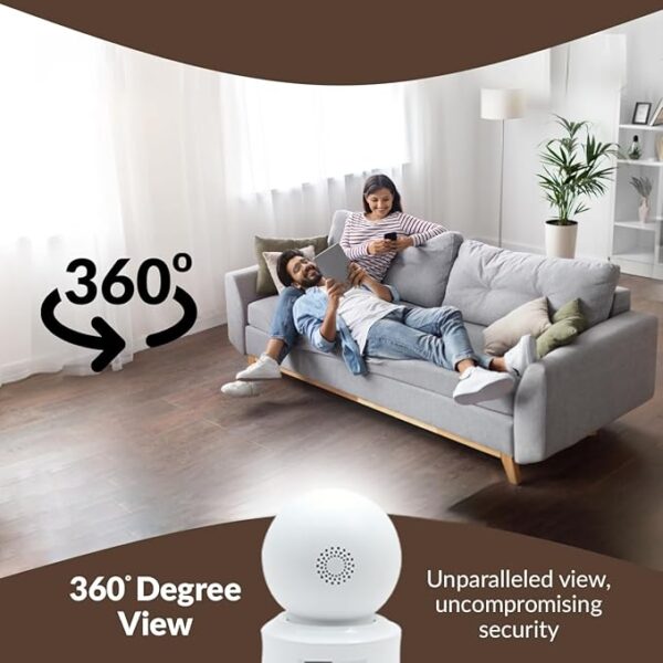 CP PLUS 2MP Full HD Smart Wi-Fi CCTV Home Security Camera | 360° with Pan Tilt | View & Talk | Motion Alert | Night Vision | SD Card (Upto 128 GB), Alexa & Google Support | IR Distance 10mtr | CP-E25A - Image 3