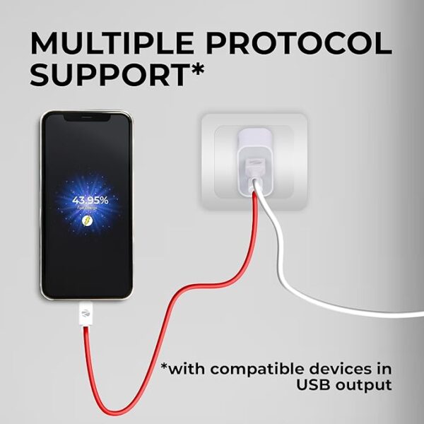 Zebronics MA106B Type C + USB Charger, Dual Output, 20W max, Multi Protocol, for iPhone | Android Smartphones | Tablets, PD 3.0 Adapter, Rapid Charge, Wide Voltage Support, Built in protections - Image 4
