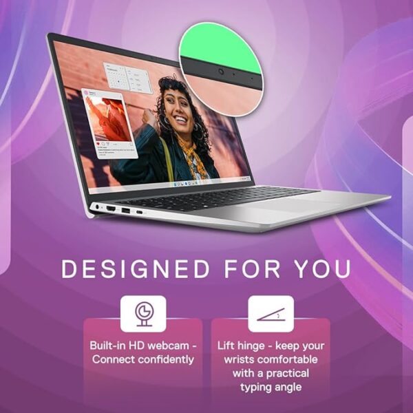 Dell Inspiron 3530 13th Gen Laptop, Intel Core i5-1335U Processor/ 8GB/ 512GB SSD/ 15.6" (39.62cm) FHD WVA AG 120Hz 250 nits/Backlit Keyboard/Windows 11 + MSO'21/ McAfee 15 Months/Silver/ 1.66kg - Image 4