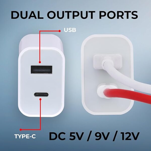 Zebronics MA106B Type C + USB Charger, Dual Output, 20W max, Multi Protocol, for iPhone | Android Smartphones | Tablets, PD 3.0 Adapter, Rapid Charge, Wide Voltage Support, Built in protections - Image 5