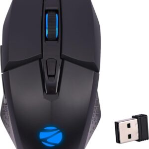 ZEBRONICS Shark Lite Wireless Gaming Mouse with 4600DPI, Comfortable & Ergonomic Design, RGB LED Lights, 6 Buttons, in-Built Rechargeable Battery, Power & LED ON/Off Switch