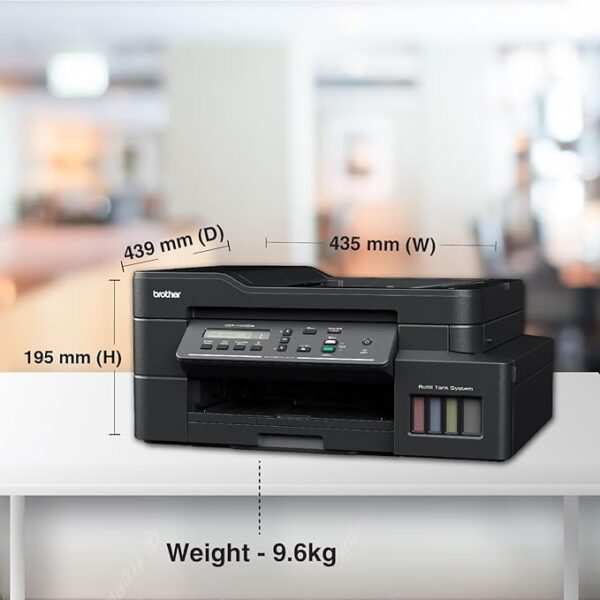 Brother DCP-T820DW Printer - Auto Duplex Printing, Print, Scan, Copy, ADF, WiFi/LAN/USB, Print Up To 15K Pages In Black And 5K In Color Each For (CMY), Get An Extra Black Ink Bottle, Free Installation - Image 3