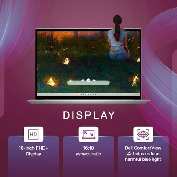 Dell Inspiron 5630 13th Gen Laptop, Intel Core i5-1340P Processor/16Gb LPDDR5/512GB /16.0" (40.64cm) FHD+ WVA AG 250 nits/Backlit KB + FPR/Windows 11+ MSO'21/McAfee 15 Months/Platinum Silver/1.85kg - Image 2