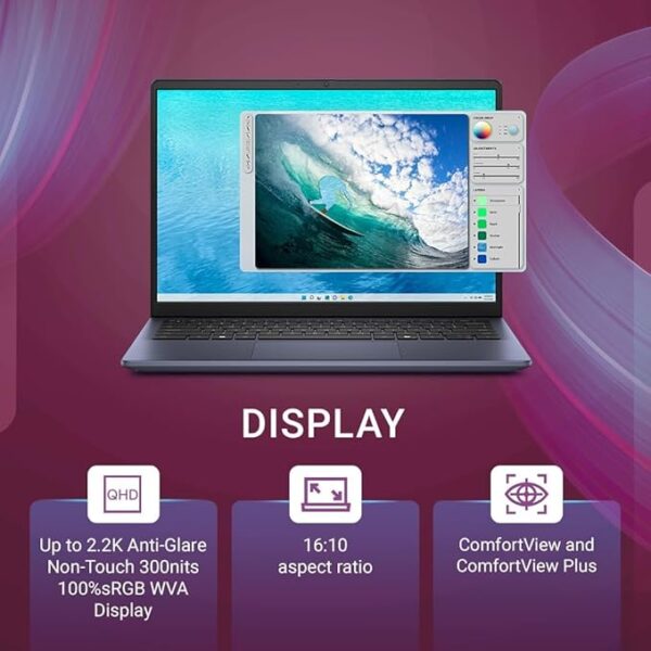 Dell Inspiron 5440 Laptop, Intel Core i5-1334U Processor, 16GB, 512GB, 14" (35.56cm) FHD Dispplay, Backlit Keyboard, Windows 11 + MSO'21, 15 Month McAfee Antivirus, Ice Blue, 1.54kg - Image 2