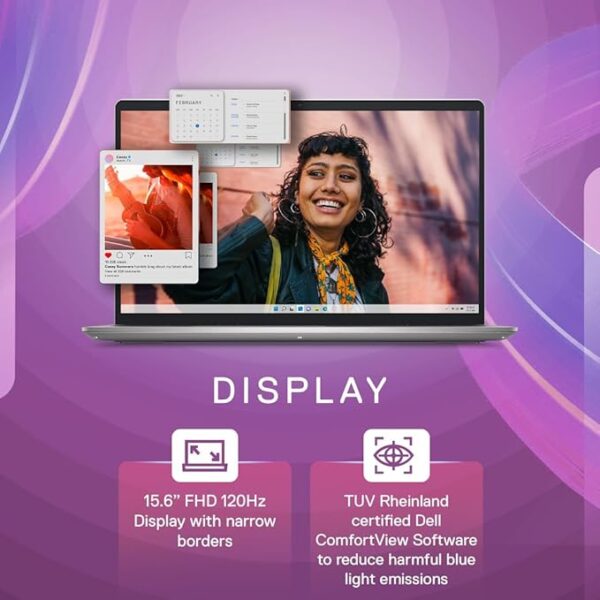 Dell Inspiron 3530 13th Gen Laptop, Intel Core i5-1335U Processor/ 8GB/ 512GB SSD/ 15.6" (39.62cm) FHD WVA AG 120Hz 250 nits/Backlit Keyboard/Windows 11 + MSO'21/ McAfee 15 Months/Silver/ 1.66kg - Image 2