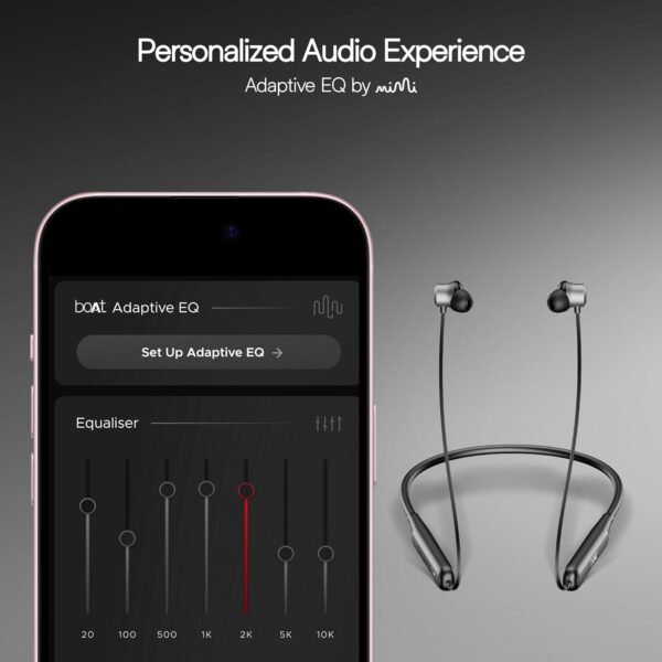 boAt Rockerz 210 ANC Bluetooth in Ear Neckband w/Spatial Audio, 30dB ANC, AI-ENx Technology, 40hrs Playback, EQ Modes, 13 mm Drivers, Dual Pairing & Fast Pair(Onyx Black) - Image 9