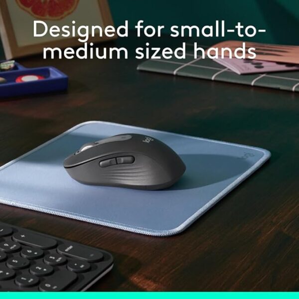 Logitech Signature M650 Wireless Mouse - for Small to Medium Sized Hands, 2-Year Battery, Silent Clicks, Customisable Side Buttons, Bluetooth, for PC/Mac/Multi-Device/Chromebook -Graphite - Image 3