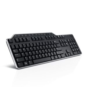 Dell KB522 Business Wired Keyboard, Quiet Acoustics, 7 Programmable Hot Keys, Multimedia Keys, Two USB Ports for Expanded Connectivity, Spill-Resistant & with Palm Rest - Black