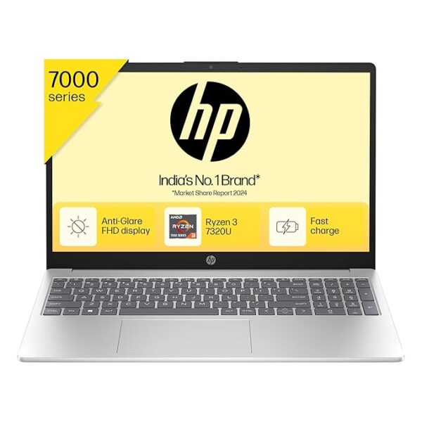 HP 15 AMD Ryzen 3 7320U (8GB Ram/512GB SSD/Fhd/15.6" (39.6 Cm)/Backlit Keyboard/Windows 11/Ms Office 21/1.59Kg/Silver) Fc0026Au Laptop