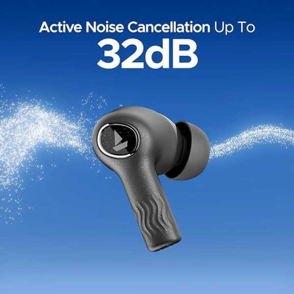 boAt Nirvana Iris Truly Wireless in Ear Ear Buds w/Up to 32 dB Active Noise Cancellation,120 Hrs Playback,Crystal Bionic Sound Powered by HiFi,Beast Mode,ENx Tech,Hearables App(Crystal Black) - Image 8