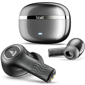 boAt Nirvana Iris Truly Wireless in Ear Ear Buds w/Up to 32 dB Active Noise Cancellation,120 Hrs Playback,Crystal Bionic Sound Powered by HiFi,Beast Mode,ENx Tech,Hearables App(Crystal Black)