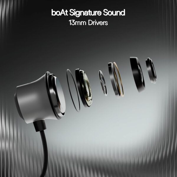 boAt Rockerz 210 ANC Bluetooth in Ear Neckband w/Spatial Audio, 30dB ANC, AI-ENx Technology, 40hrs Playback, EQ Modes, 13 mm Drivers, Dual Pairing & Fast Pair(Onyx Black) - Image 7
