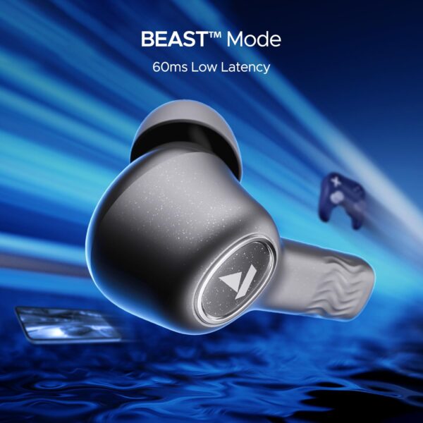 boAt Nirvana Iris Truly Wireless in Ear Ear Buds w/Up to 32 dB Active Noise Cancellation,120 Hrs Playback,Crystal Bionic Sound Powered by HiFi,Beast Mode,ENx Tech,Hearables App(Crystal Black) - Image 3