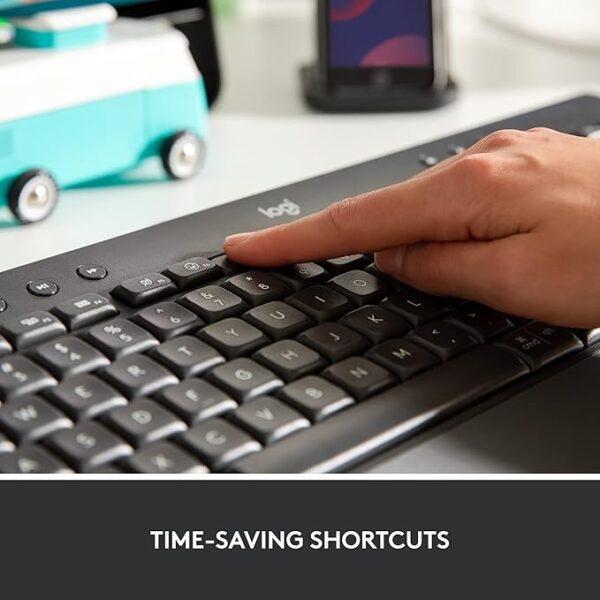 Logitech Signature K650 Wireless Keyboard with Wrist Rest, Full-Size, BLE Bluetooth or Logi Bolt USB Receiver, Comfort Deep-Cushioned Keys, Numpad, Compatible with Most OS/PC/Windows/Mac-Black - Image 3
