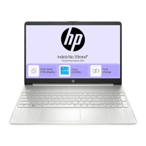HP 15s, 12th Gen Intel Core i3-1215U, 8GB DDR4, 512GB SSD, (Win 11, Office 21, Silver, 1.69kg) Anti-glare, Micro-edge, 15.6-inch(39.6cm) FHD laptop, Intel UHD Graphics, HD camera, Backlit KB, fq5327tu