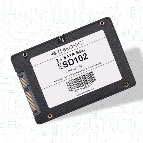 ZEBRONICS SD102 2.5" 1TB SSD, SATA III, 550MB/s Data Speed, Ultra Low Power, Silent Operation, S.M.A.R.T. Technology and Thermal Management - Image 3