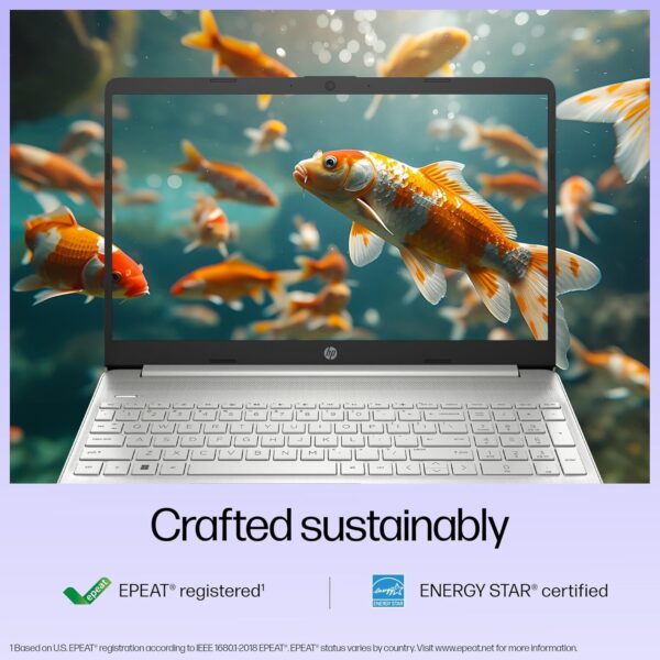 HP 15s, 12th Gen Intel Core i3-1215U, 8GB DDR4, 512GB SSD, (Win 11, Office 21, Silver, 1.69kg) Anti-glare, Micro-edge, 15.6-inch(39.6cm) FHD laptop, Intel UHD Graphics, HD camera, Backlit KB, fq5327tu - Image 3