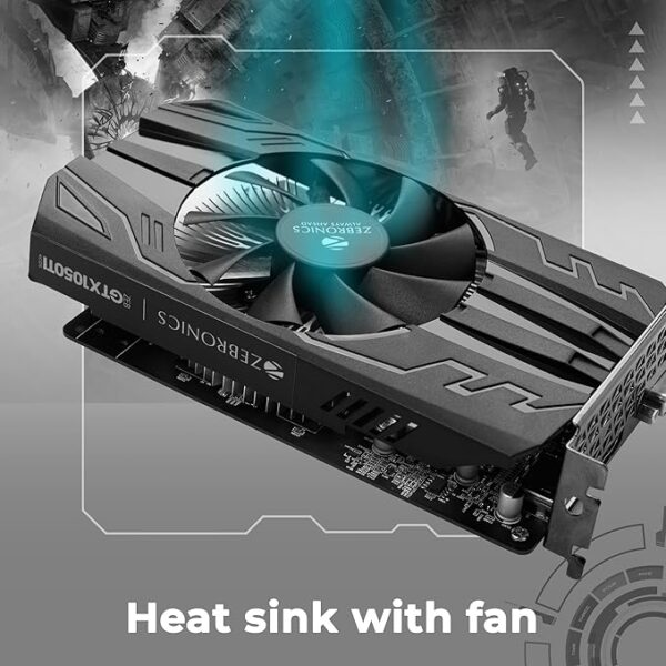 ZEBRONICS GTX1050TI-4GD5 Graphic Card with Display outputs HDMI, DVI & VGA,PCI Express x16 (pci_e), 4GB GDDR3 RAM - Image 4