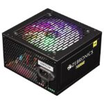 ZEBRONICS VS700Z, Premium Power Supply, Silent 120mm RGB Fan, Long Flat Cables, 12V 52A, PCIe x 1, MOLEX x 2, SATA x 4, 8 Pin PCIe, Over Voltage | Over Current | Short Circuit Protection (Black)