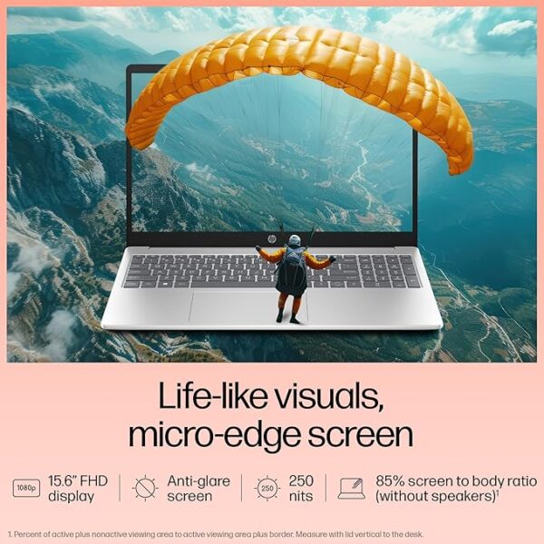 HP 15, 13th Gen Intel Core i5-1334U, 16GB DDR4, 512GB SSD, (Win 11, Office 24, Silver, 1.59kg), Anti-Glare, 15.6-inch(39.6cm) FHD Laptop, Iris Xe Graphics, FHD Camera, Backlit KB, fd0467tu - Image 4