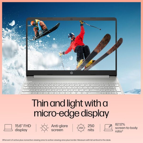 HP 15s Intel Core i5 12th Gen (16GB DDR4 RAM/ 512 GB NVMe M.2 SSD/Windows 11 / MS Office'2021 / FHD 15.6" (39.6 cm) + Backlit Keyboard/Silver / 1.69 kg/Dual Speakers) fq5330TU / Laptop - Image 8