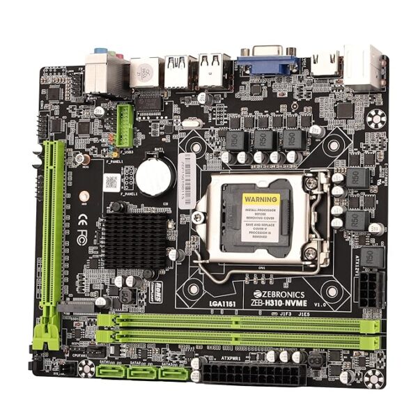ZEBRONICS Z310 NVMe Micro-ATX Motherboard for LGA 1151 Socket, Supports Intel 6th, 7th, 8th & 9th Generation Processors, NVMe M.2 Slot, 5.1 Audio, DDR4 2666 MHz, Ports (RJ45 | SATA | USB 3.0 | HDMI) - Image 4