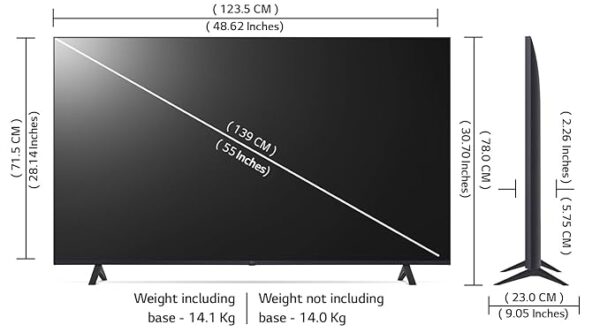 LG 139 cm (55 inches) UR75 Series 4K Ultra HD Smart LED TV 55UR75006LC - Image 2