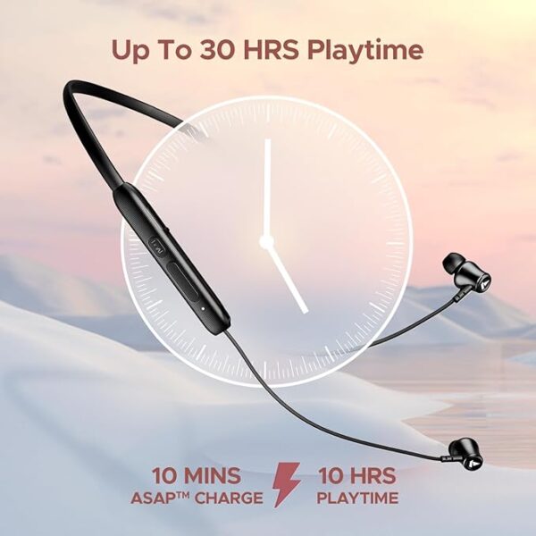 Boat Rockerz 245 v2 Pro, 30HRS Battery, ENx Tech, Fast Charge, Low Latency, Dual Pairing, Magnetic Ear Buds, IPX5, Type-C Interface, Bluetooth Neckband, Wireless with Mic Earphones (Active Black) - Image 5