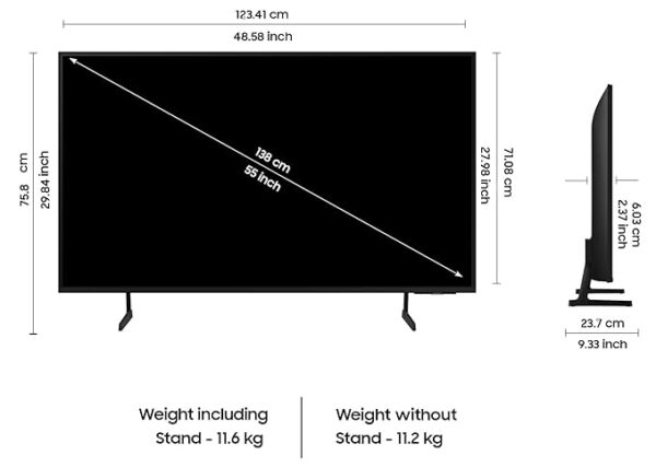 Samsung 138 cm (55 inches) D Series Brighter Crystal 4K Vivid Pro Ultra HD Smart LED TV UA55DUE77AKLXL (Black) - Image 4