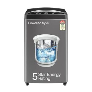 Godrej 7 Kg 5 Star Fabrisafe Steel Drum Fully-Automatic Top Load Washing Machine (WTEON ALP 70 5.0 FDUN GPGR, Graphite Grey, Zero Pressure Tech Fills Tub 60% Faster)