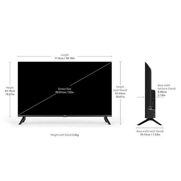 Acer 80 cm (32 inches) I Pro Series HD Ready Smart LED Google TV AR32HDIGU2841AT (Black) - Image 4