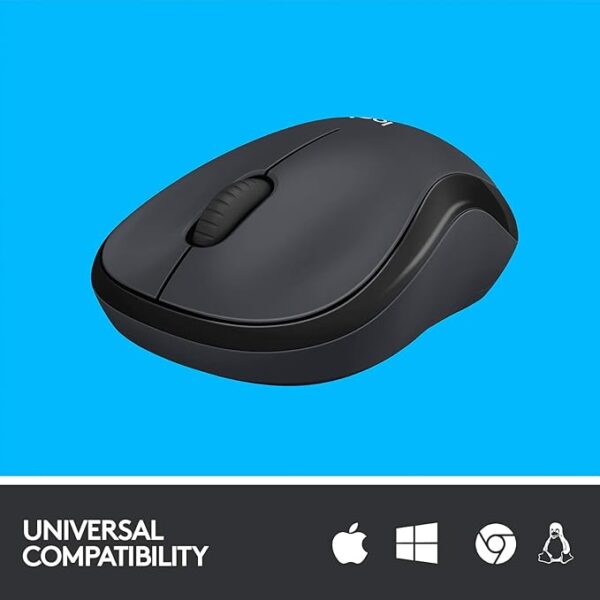Logitech M221 Wireless Mouse, Silent Buttons, 2.4 GHz with USB Mini Receiver, 1000 DPI Optical Tracking, 18-Month Battery Life, Ambidextrous PC/Mac/Laptop - Black - Image 4