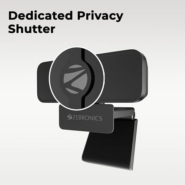 ZEBRONICS Sharp Pro High Resolution Digital Webcam, 30 Fps, 2048 X 1536 Qxga, Microphone, Auto Focus, Dedicated Privacy Shutter, Tripod Support, Compatible with Laptops, Mac for Zoom, Skype, Discord - Image 2