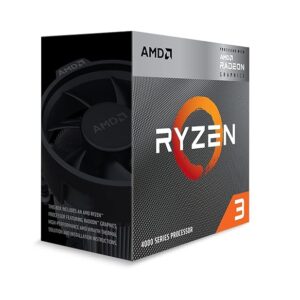 AMD Ryzen 3 4300G Desktop Processor with Integrated Radeon Graphics 7, 4 cores 8 Threads,4 MB L3 Cache Base Clock 3.8GHz Up to 4GHz AM4 Socket System Memory DDR4 Up to 3200 MT/s - 100-10000144BOX