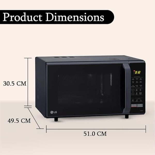 LG 28 L Convection Microwave Combination OvenOven (MC2846BV, Black, Auto Cook, Defrost, Indian Cuisine, Tandoor Se, Child Lock, Steam Cook & Stainless Steel Cavity) - Image 4