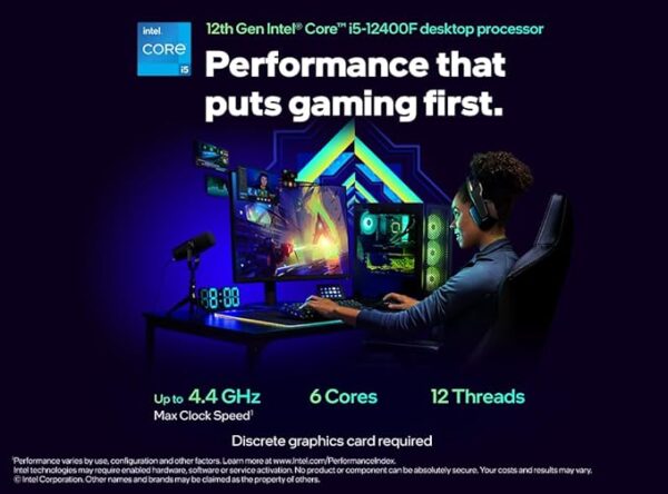 Intel Core I5 12400F 12 Gen Generation Desktop Pc Processor 6, CPU with 18Mb Cache and Up to 4.40 Ghz Clock Speed Ddr5 and Ddr4 Ram Support Lga 1700 Socket, Micro ATX - Image 5