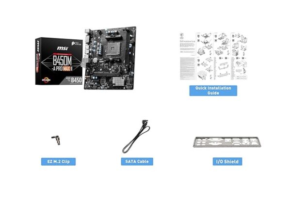MSI B450M-A PRO MAX II Motherboard, Micro-ATX, AM4 DDR4 USB 3.2 Gen 1 HDMI - Image 2