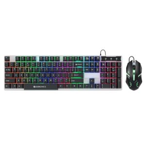 ZEBRONICS Trion USB Gaming Keyboard & Mouse Gaming Combo, 104 Keys Backlit, Translucent Material, Multi Color LED, Multi DPI Modes, High Precision Key
