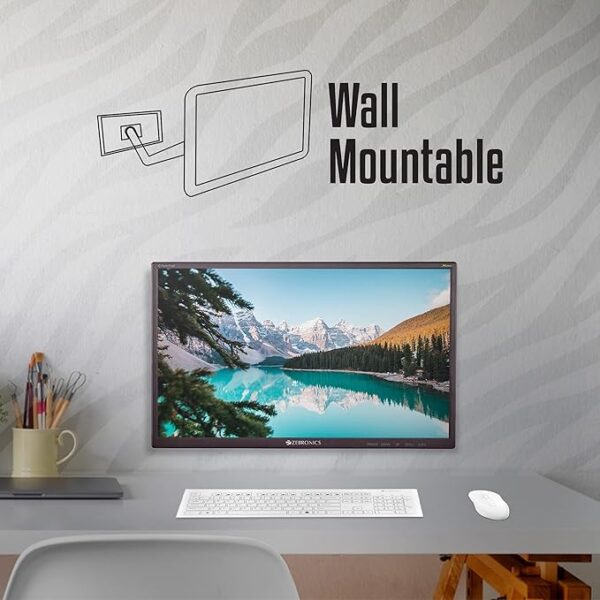 ZEBRONICS Zeb-V19Hd 18.5 Inch (46.99 Cm) Led Monitor with Supporting Hdmi, Vga Input, Hd 1366 X 768 Pixels, 16.7M Colors, Glossy Panel, Slim Design & Wall Mountable, Black - Image 5