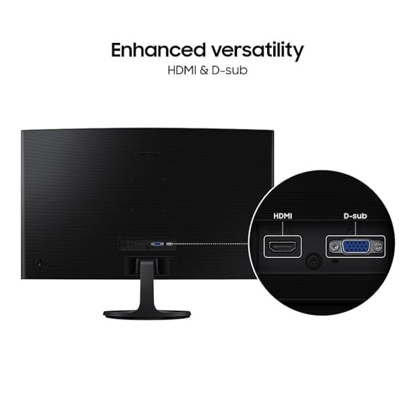 Samsung Essential Series 1800R Curved Monitor 24 Inch (59.8 cm) FHD (1,920 x 1,080 Resolution), 100 Hz, VA Panel, 4ms(GTG), D-Sub, HDMI, Headphone Jack (LS24D362GAWXXL, Black) - Image 5
