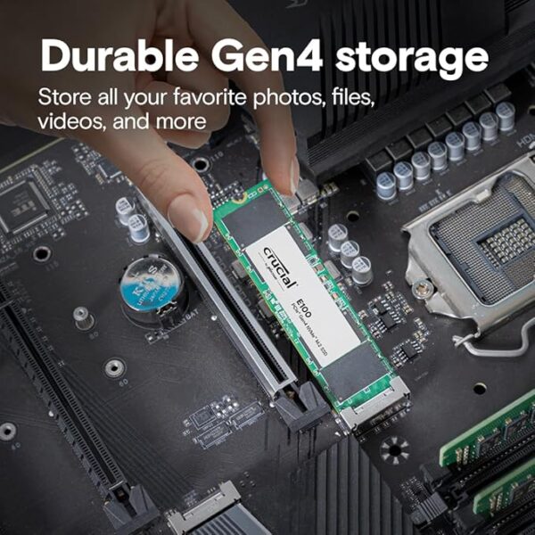 Crucial E100 480GB PCIe Gen4 2280 NVMe M.2 SSD - Image 4