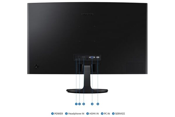 Samsung Essential Series 1800R Curved Monitor 24 Inch (59.8 cm) FHD (1,920 x 1,080 Resolution), 100 Hz, VA Panel, 4ms(GTG), D-Sub, HDMI, Headphone Jack (LS24D362GAWXXL, Black) - Image 4