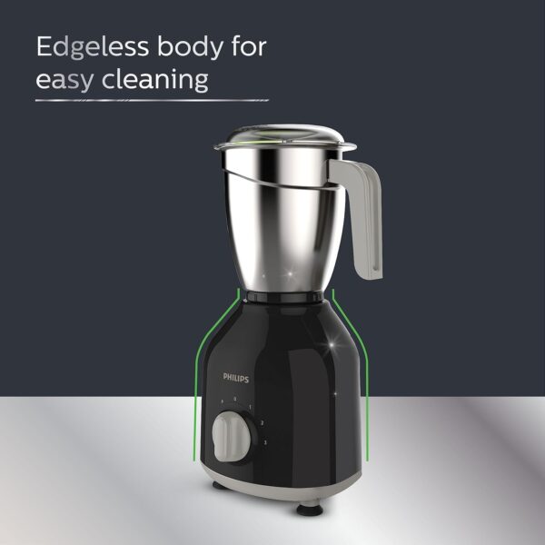 Philips HL7756/01 750 Watt Mixer Grinder, 3 Stainless Steel Multipurpose Jars with 3 Speed Control and Pulse function (Black) - Image 6