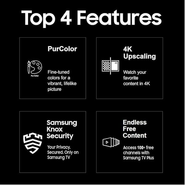 Samsung 138 cm (55 inches) D Series Brighter Crystal 4K Vivid Pro Ultra HD Smart LED TV UA55DUE77AKLXL (Black) - Image 2