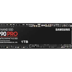 Samsung 990 PRO SSD 1TB PCIe 4.0 M.2 Internal Solid State Drive, Fastest Speed for Gaming, Heat Control, Direct Storage and Memory Expansion for Video Editing, Heavy Graphics, MZ-V9P1T0B