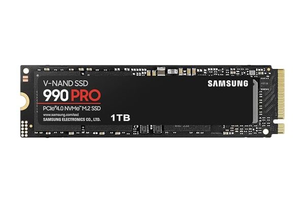 Samsung 990 PRO SSD 1TB PCIe 4.0 M.2 Internal Solid State Drive, Fastest Speed for Gaming, Heat Control, Direct Storage and Memory Expansion for Video Editing, Heavy Graphics, MZ-V9P1T0B